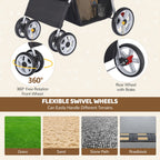 ZENY Foldable Pet Stroller, Cat/Dog Stroller with 4 Wheel, Pet Travel Carrier Strolling Cart with Storage Basket, Cup Holder (Black)