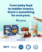 Amara Smoothie Melts - Mixed Red Berries - Baby Snacks Made With Fruits and Vegetables - Healthy Toddler Snacks For Your Kids Lunch Box - Organic Plant Based Yogurt Melts - 6 Resealable Bags