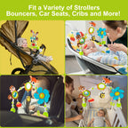 Lynncare Adjustable Arch Bassinet Toys for Infant & Toddlers, Stroller Arch, Baby Crib Toys with Fascinating Hanging for Stimulating Baby’s Senses and Developing Motor Skills