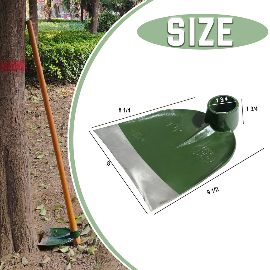 Paiaojia Heavy Duty Garden Round Eye Hoe for Soil Digging 2.2Lb (1Kg)- High Carbon Rail Steel, Hand-Sharpened Edge, Heat-Treated for Strength & Stable Performance(Not Included Handle)