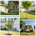 Fuuner Tree Stakes and Supports Kit, 3 Pack Spiral Tree Stakes with Straps & Turnbuckles, Tree Support Stakes for Leaning Trees and Young Trees