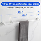 BGL Bathroom Accessories Set 4-Pieces White Zinc Alloy Wall Mounted Towel Racks for Bathroom