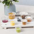 HOMIP 100PACK 4oz Plastic Portion Cups with Lids, Condiment, Jello Shot Cup