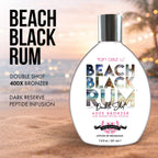 Tan Asz U Beach Black Rum Tanning Lotion, Double Shot 400X Bronzer, Dark Reserve Peptide Infusion, Luxe Indoor Tanning Lotion with Coconut Water & Algae Extract, 13.5 Fl Oz