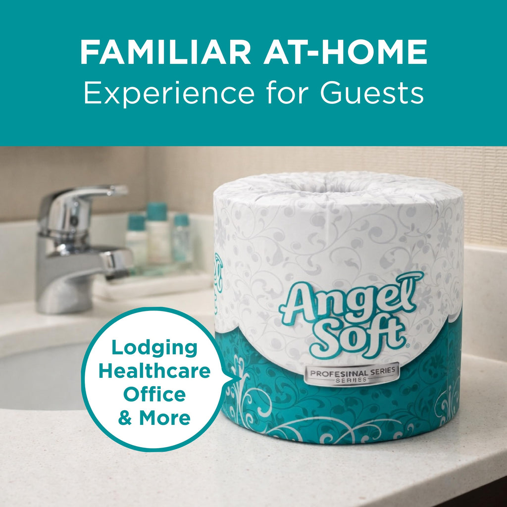 Angel Soft Professional Series by Georgia-Pacific PRO 2-Ply Embossed Toilet Paper, White, Individually Wrapped, 450 Sheets Per Roll, 40 Toilet Tissue Rolls Per Case, 16840