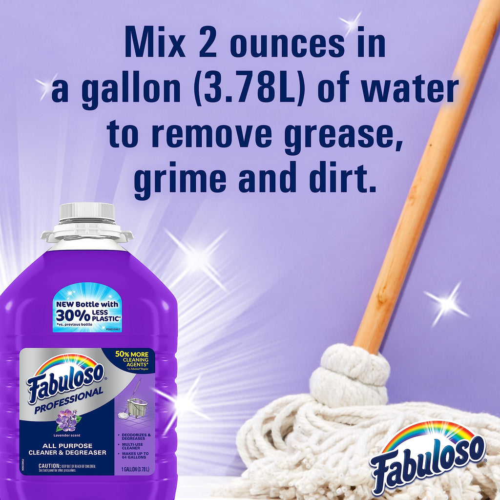 Fabuloso Professional All Purpose Cleaner & Degreaser - Lavender, 1 Gallon (Pack of 2)