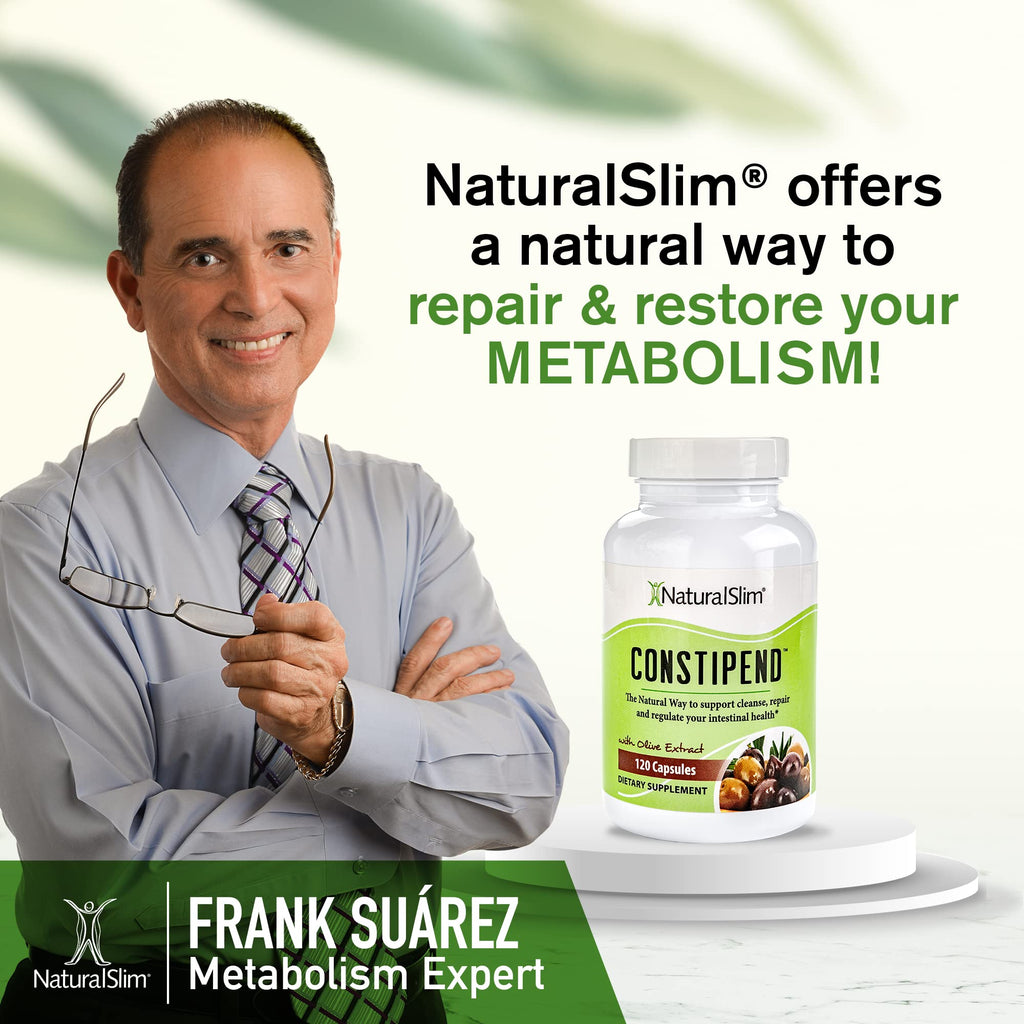 Naturalslim Magnesium Oxide - Constipend for Constipation Relief, Colon Cleanser & Stool Softeners for Women & Men with Magnesium Citrate, Aspartate, & Olive Extract - 120 Vegetable Capsules 2 Pack