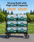 Collapsible Wagon with Wheels,120L Wagon Cart for Camping Groceries Beach