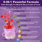 Saffron Supplements Gummies - 4 Months Supply - Saffron Extract 177mg 88.5mg, w/Magnesium Glycinate 400mg 200mg, Rhodiola Rosea, Rosemary, B6 B12 D3 for Calm, Nerve, Rest, Focus, Sugar-Free, 2 Pack
