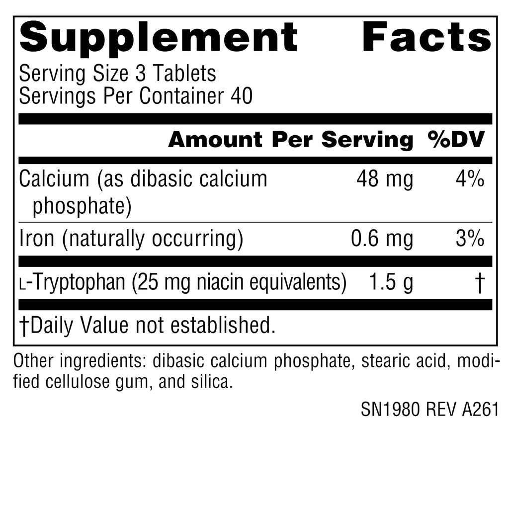 Source Naturals L-Tryptophan, for Mood, Relaxation, and Sleep*, 500mg - 120 Tablets