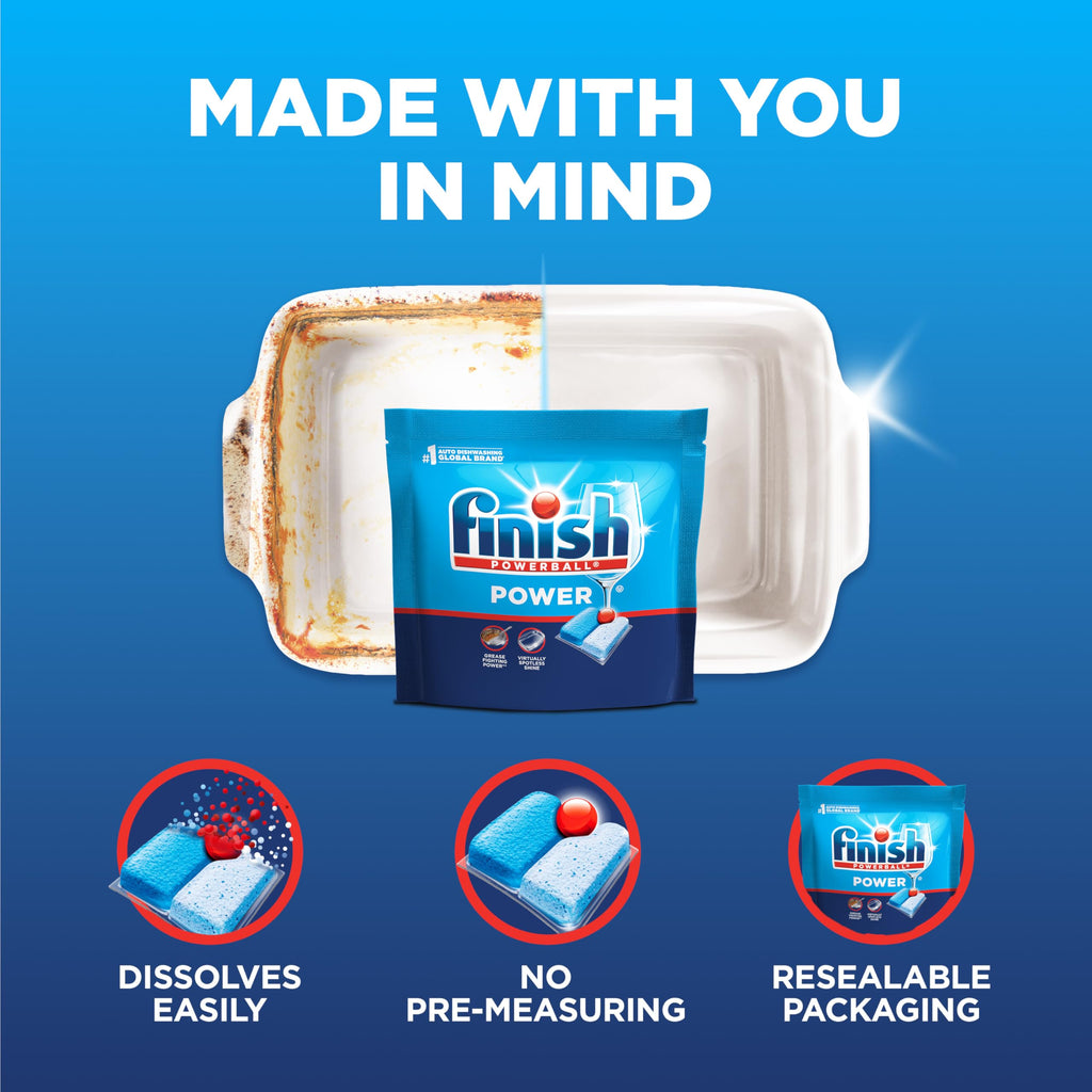 Finish Power Dishwasher Pods, Dish Detergent, Fresh Scent, 43ct
