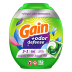 Gain Flings Laundry Detergent Pacs with Odor Defense, 112 Count, Super Fresh Blast Scent, HE 3in1 Detergent Pacs with Febreze and Oxi