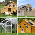 Roodike 5.5" Waterproofed Solar Powered 2 Fan Kits for Chicken Coop Shed