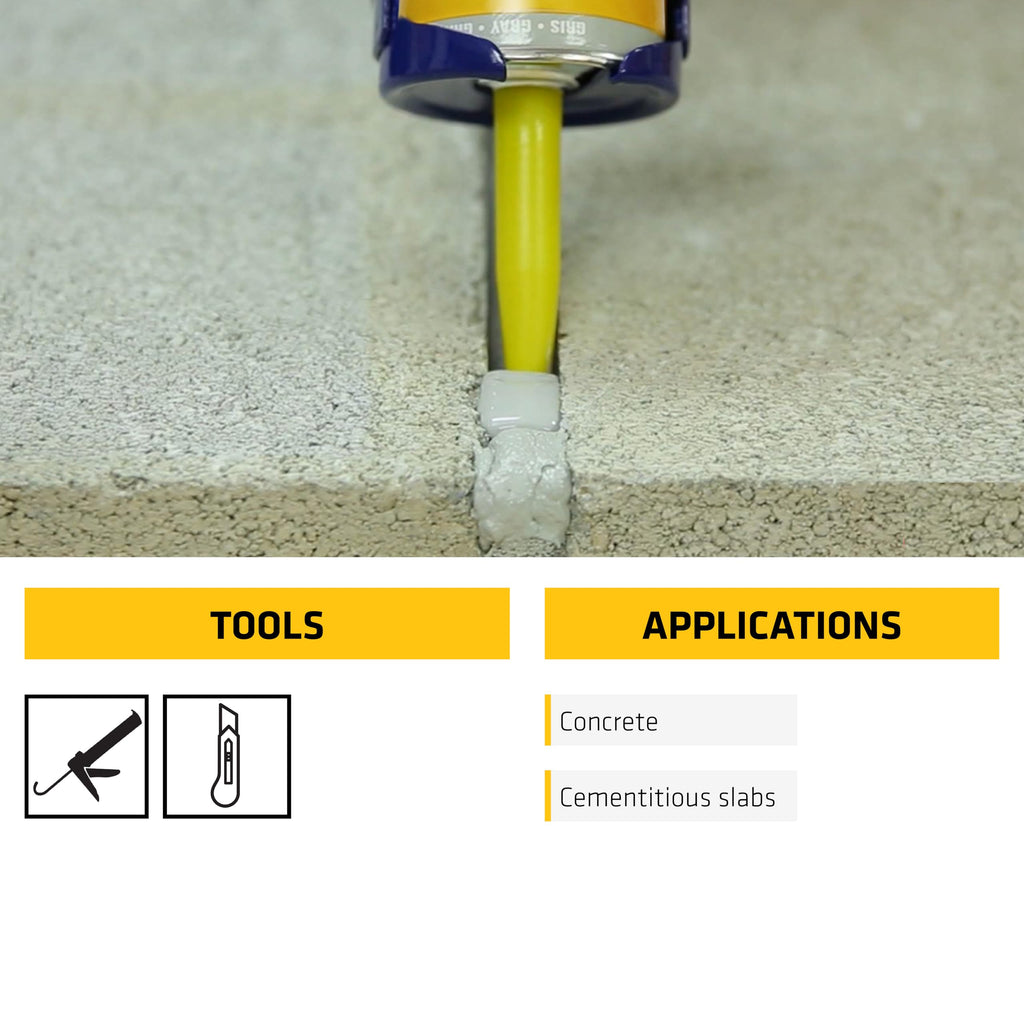 SIKA Sikaflex Self-Leveling Sealant, Gray Polyurethane, Fast Curing, for Concrete Expansion Joints, Waterproof, Paintable, Fills Cracks up to 1.5 in., 10.1 fl. oz Cartridge