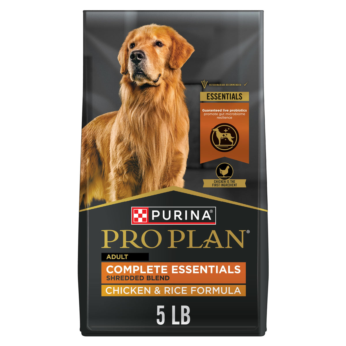 Purina Pro Plan Complete Essentials Chicken & Rice Dry Dog Food, 5 lb Bag