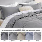 Bedsure Duvet Cover Queen Size - Soft Double Brushed Bedding Set for Kids & Adults, Zipper Closure, 3 Pieces, Includes 1 Duvet Cover (90"x90") & 2 Pillow Shams, NO Comforter, Grey