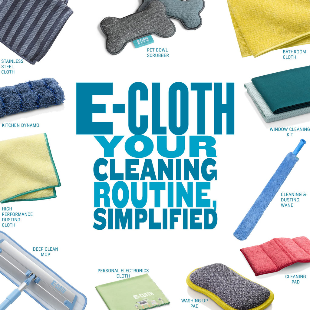 E-Cloth Glass & Polishing Cloths, Premium Microfiber Glass Cleaner, Great for Windows, Glass and Mirrors, Washable and Reusable, 100 Wash Guarantee, Alaskan Blue, 2 Pack