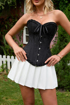 SZIVYSHI 14-Bone Overbust Corset Top - Black - Medium