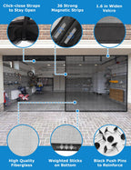 innhom Magnetic Garage Door Screen for 1 Car Garage, 9x7 FT Double Door Magnetic Closure Mesh with 36 Magnets, Fits Door up to 110"x84" Black