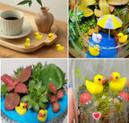 Pcxino 400 pcs Mini Resin Duck Bulk Tiny Duck Figures for Micro Fairy Garden Landscape Aquarium Decor (Yellow)