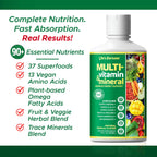 Life's Fortune Liquid Multivitamin for Adults Men & Women, Teens – High Absorption Daily Vitamins – Trace Minerals, Amino Acids with Biotin, L-Arginine, Potassium – Tropical Flavor, Sugar Free, 32 oz