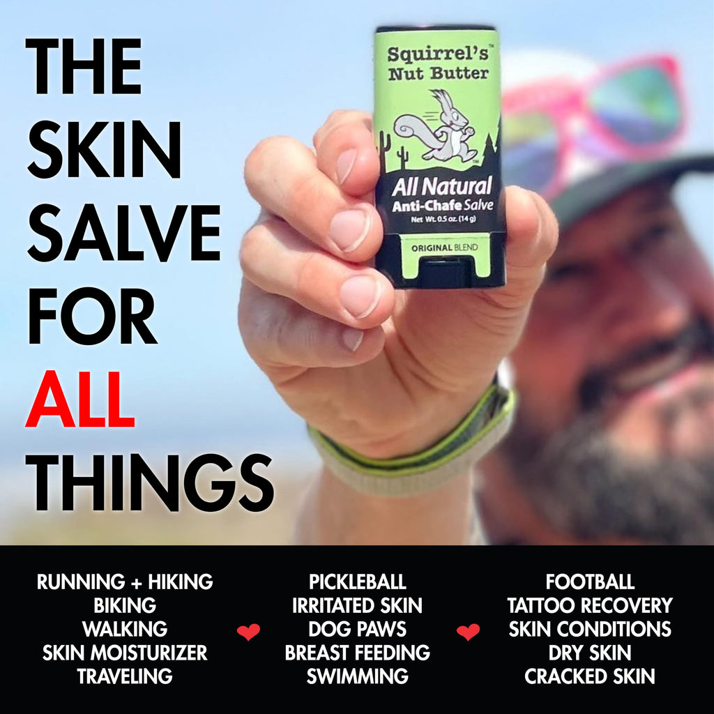 Squirrel's Nut Butter Anti Chafe Stick | All Natural Chafe Prevention & Skin Care for Athletes, Runners & Adventurers | Thighs, Arms, Pack Straps & More | 2.7 oz