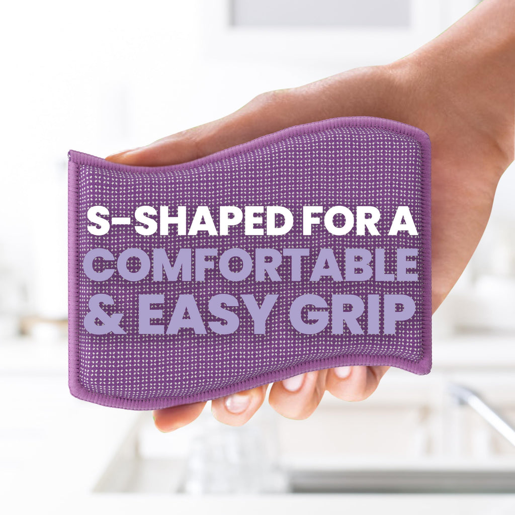 Scotch-Brite Stay Clean Scrubber Pads, Non-Scratch Dish Sponges for Kitchen Cleaning, 12 Count, Rinses Clean, Odor-Resistant, Safe on Non-Stick Cookware, Pots, Pans, and Glassware