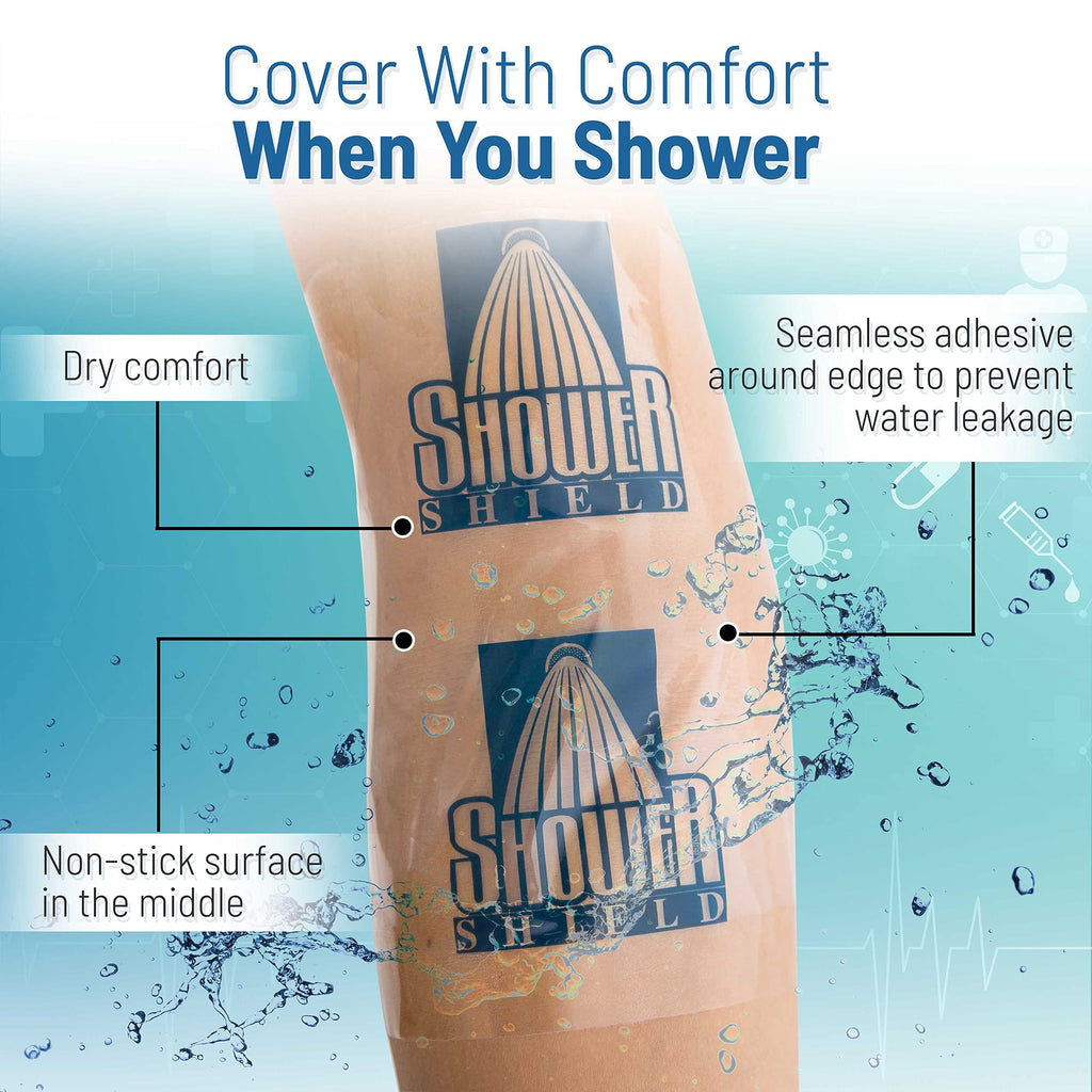 Catheter Cover for Shower – 7 x 7 Inch, 1 Week Supply –Dialysis Port Cover, Prevents Water Damage, Keeps Dressed Wounds Dry – Disposable, Waterproof, Transparent