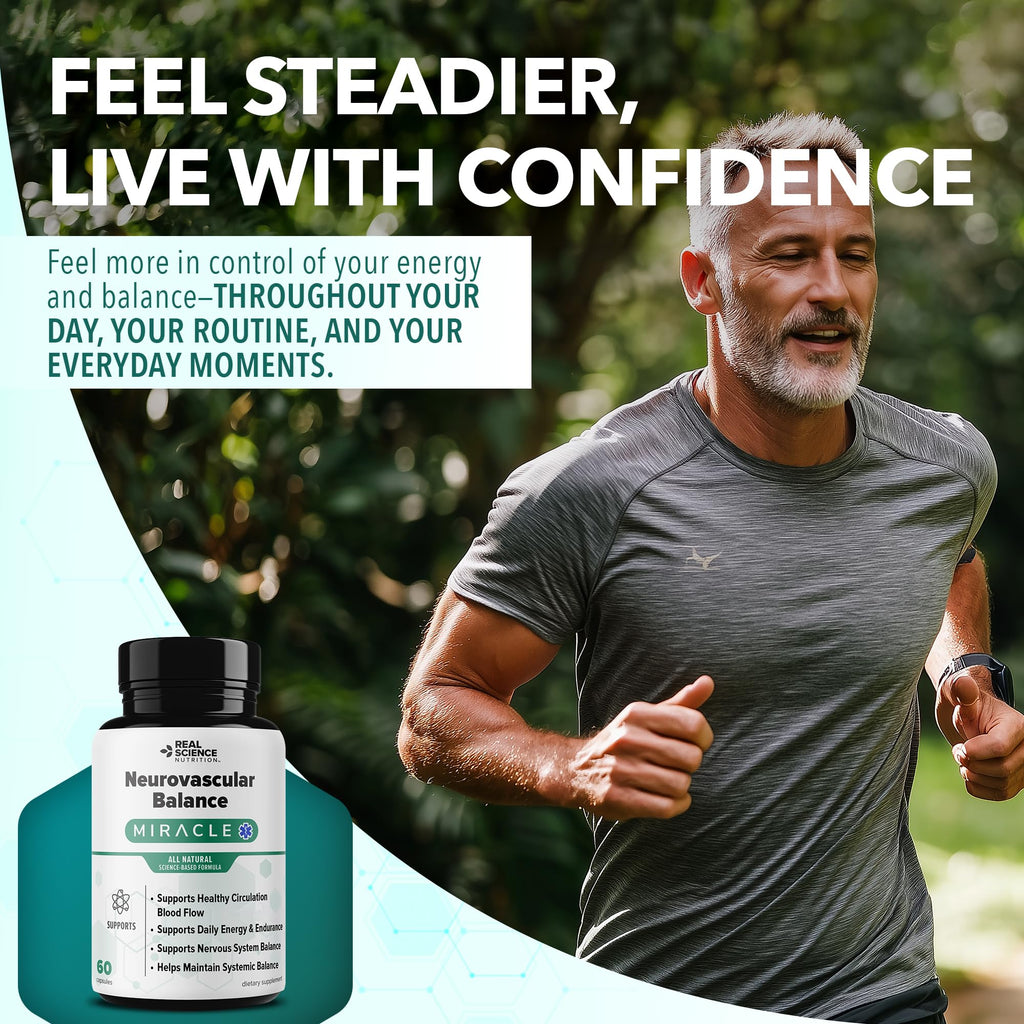 Real Science Neurovascular Balance – Natural Blood Circulation Supplements for Energy & Endurance – with Vinitrox & GABA for Nitric Oxide Circulation and Nervous System Support – Made in USA, 60 Caps