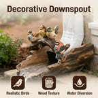 Bird Gutter Downspout Statue Splash Block Outdoor Garden Decoration, 11.4” x 6.9” Gutter Extender Diverter Rain Guardian Statues for Patio, Yard Accessory, Resin Decorative Concrete Pond Koi Decor