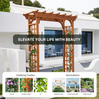 ScienGarden Solid Fir Wood Garden Arch Trellis for Climbing Plants Outdoor