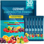 OZENKE Electrolytes Powder Packets, 30 Sticks Hydration Packets Sugar Free, Electrolyte Drink Mix Travel Electrolyte Packets for Rapid Hydration, 6 Flavors