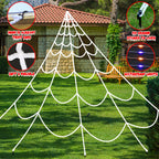 Halloween Decorations Outdoor Spider Web: 17.4Ft Light Up Spider Webs Decor