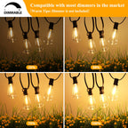 Brightever 100FT Outdoor String Lights 52 Bulbs, Waterproof Patio Lights