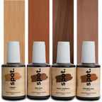Light Brown Wood Stain Repair Kit, Brush-On Touch-Up Stain Bottles, Golden Oak, Early America, Cherry, Red Oak, Interior and Exterior Wood, 4 fl oz Total by spot.