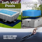 Shop Square 12-Foot-by-24-Foot Rectangle Pool Liner Pad for Above Ground Pools - Rectangle Pool Pad, Under Pool Mat, Puncture Protection, Extend Liner Life, Durable Geotextile Material