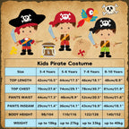 Lingway Toys Kids Pirate Costume,Pirate Dress Up 8pcs Set for Boys 5-6years