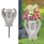 BAYN Grave Decorations for Cemetery, Angel Wings Vases with Spikes for Garden Decorations Waterproof Garden Statues Memorial Gifts for Loss of Loved One