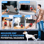 COLOR TREE EMF Meter Rechargeable Electromagnetic Field Upgrated 3-in-1 Radiation Detector Handheld Digital LCD Temperature Measure - Tester for Home Inspections - Outdoor and Ghost Hunting