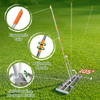 2-in-1 Lawn Leveling Rake, 20 Marking Flags for Low Spot,30"×10" Heavy Duty
