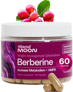 Mineral Moon Premium Berberine Supplement Body Composition, 60 Capsules - with Cissus Quadrangularis & Berberine Phytosome - Supports Overall Wellness