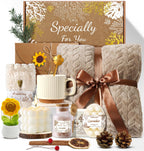 Coralogo 11pcs Spa Gift Baskets for Women, Sunflower Self Care Set, Brown