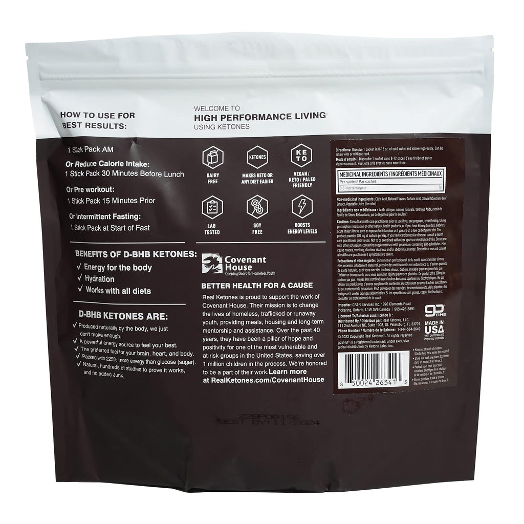 Real Ketones BHB Exogenous Ketones Drink Mix Packets Keto Electrolytes Powder Packets No Sugar with 4 Main Fasting Electrolytes Plus Hydrating Patented Keto BHB - 30 Count Black Cherry