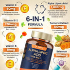 Totaria Alpha Lipoic Acid 1000mg - ALA Supplement Antioxidant for Neuropathy Support Nerve Health, Liver Detox, Antioxidant, Metabolism and Cell Energy, Anti-Aging - Non-GMO, Gluten Free, Vegan Safe