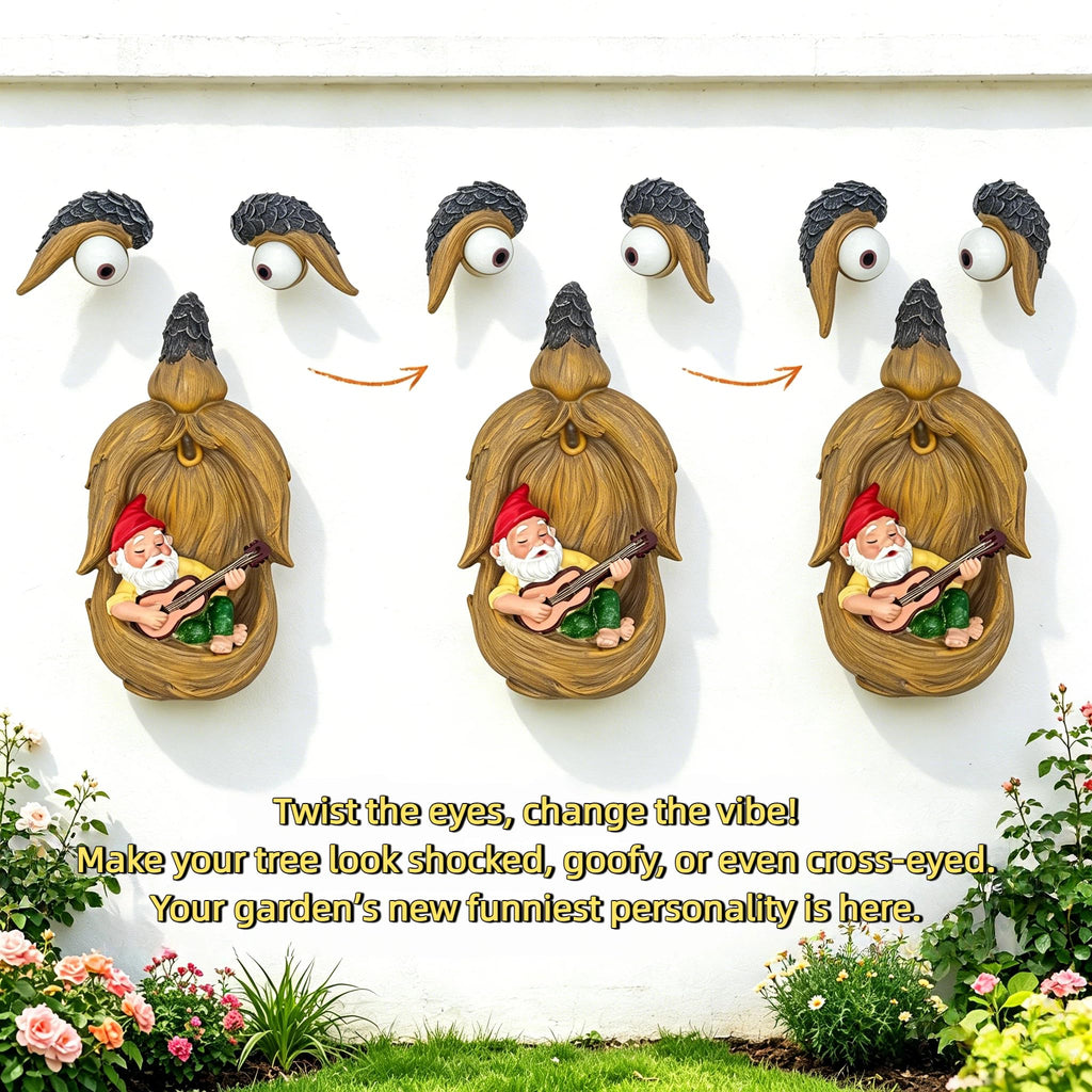 tree faces decor outdoor,tree faces,tree decorations outdoor,with gnomes