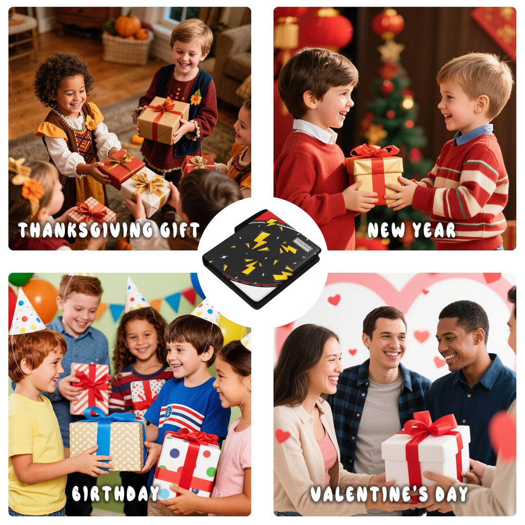 Trading Card Binder 9 Pocket,Card Binder 900 Pockets,Card Book Holder Cards with 50 Removable Sleeves,3-Ring Zip Design MTG/TCG/Sport Collectible Trading Card Albums Gifts for Boys and Girls (Black)