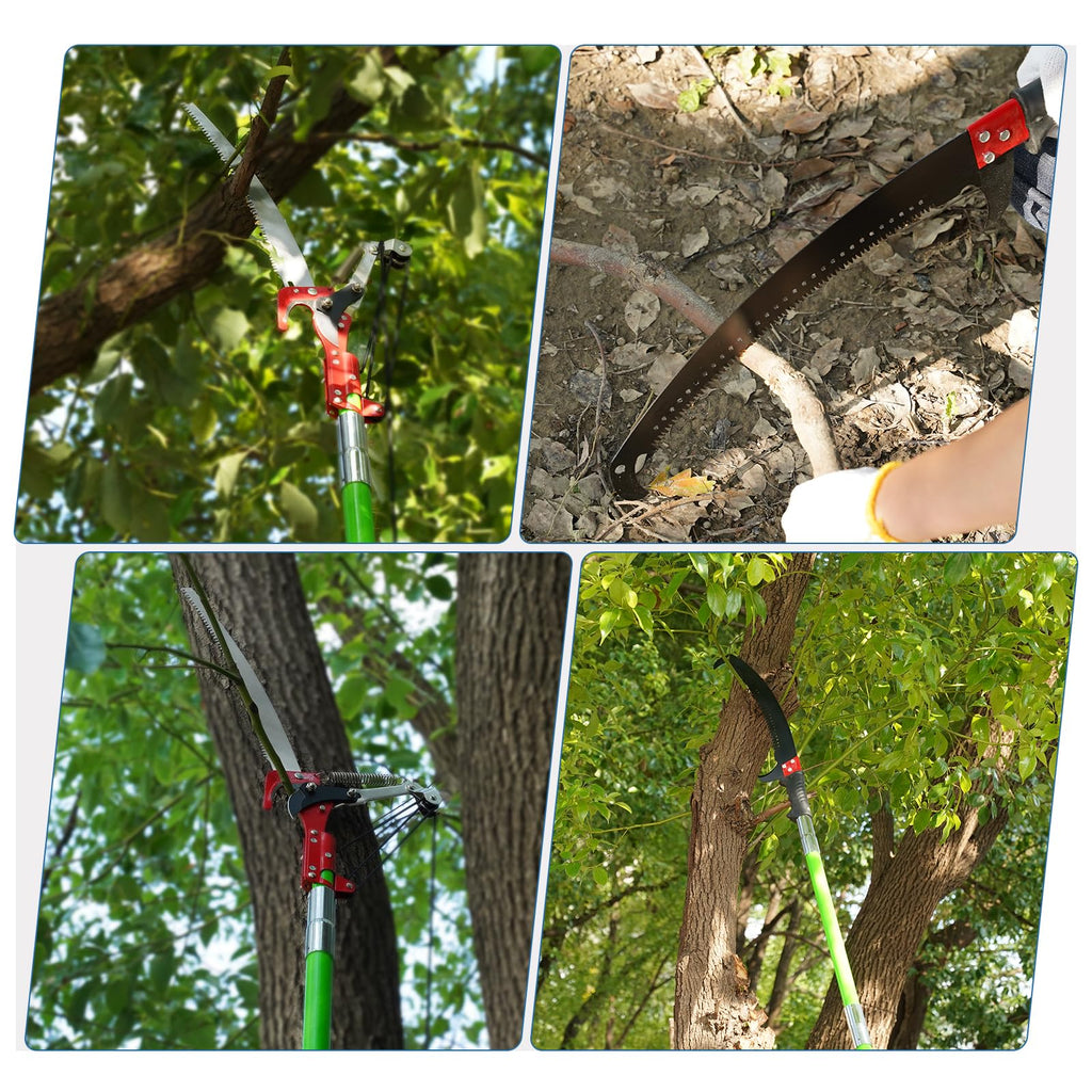 30 Ft Manual Pole Saw, Extendable Tree Pruner Blade and Scissors Set
