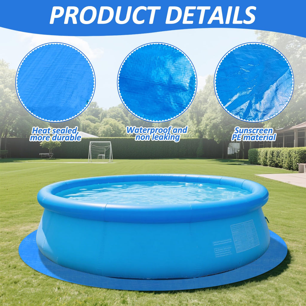 YEXEXINM 13.1Ft Round Pool Ground Cloths Swimming Pool Ground Cloth,Round Pool Liner Pad for 12ft Above Ground Swimming Pool,Heavy Duty Pool Ground Mat Protector to Prevent Puncture Pool Ground Tarp
