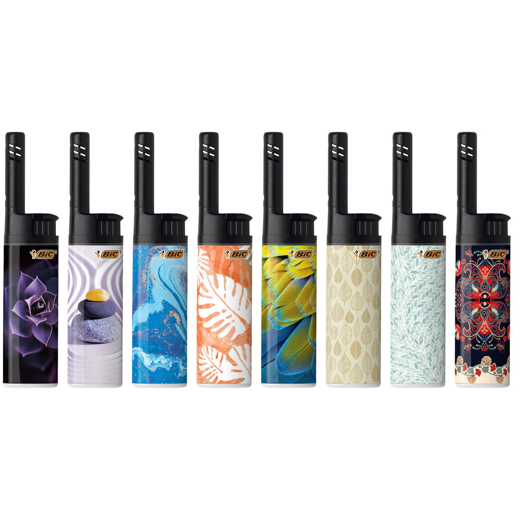 BIC EZ Reach Lighters, Long Metal Wand Candle Lighter, Home Décor Collection, 6-Pack (Designs May Vary)