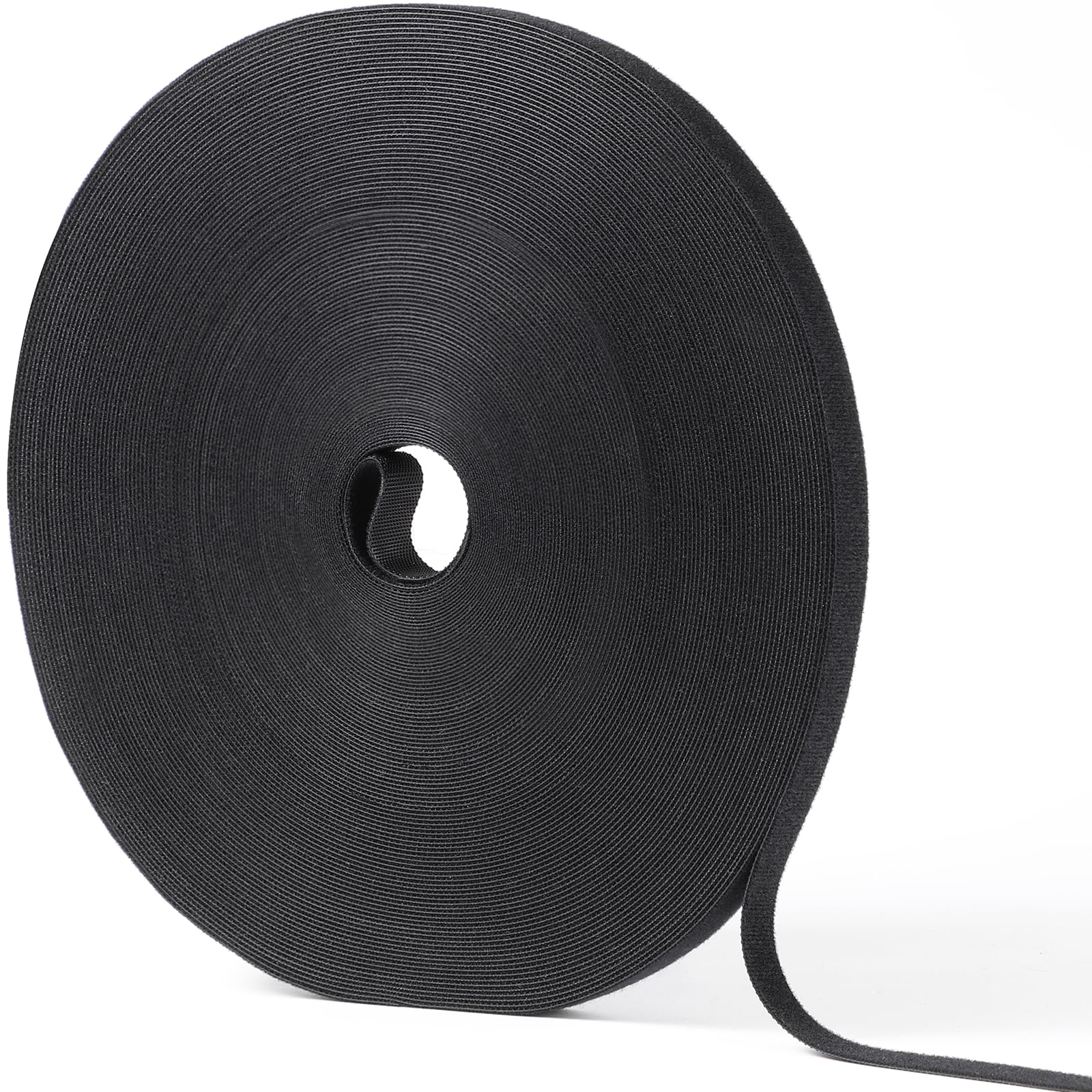 1/2in x 150ft Hook and Loop Roll | Double-Sided Strips, Self-Gripping Straps | Reusable Multi-Purpose Wrap Fasteners for Home, Office, Data Center, and More
